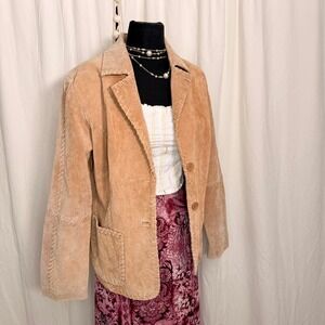 Y2K Rampage Genuine Leather Suede Whipstitch Jacket Western Boho Size L